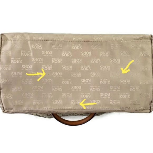 Michael Kors Grayson Large Convertible Satchel Bag MK Signature Logo PVC Natural - Picture 15 of 16